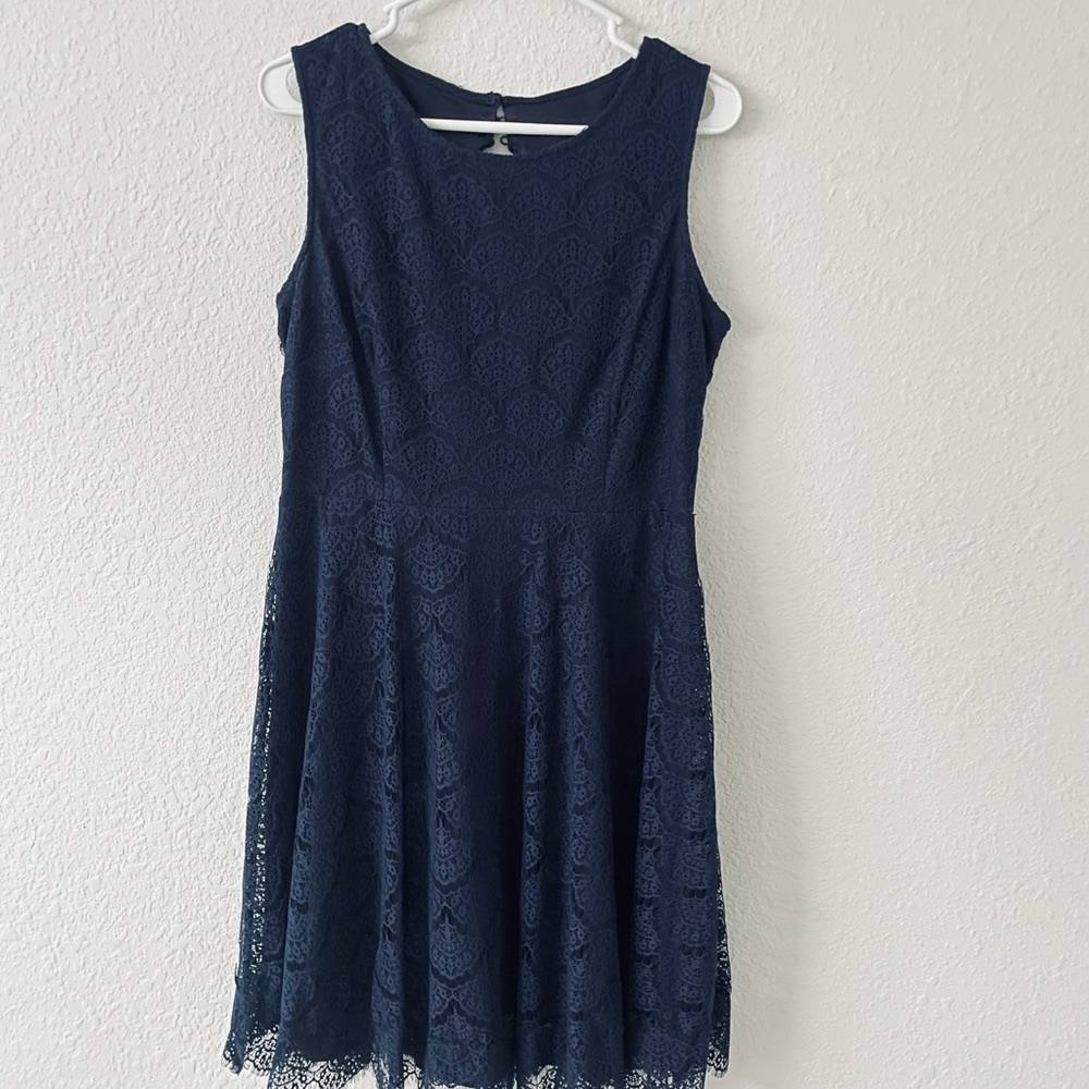 Jessica Simpson Fit and Flare Silhouette Navy Dress Size12